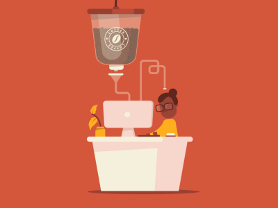 Coffee 2d animation character coffee freelancer funny gif shot
