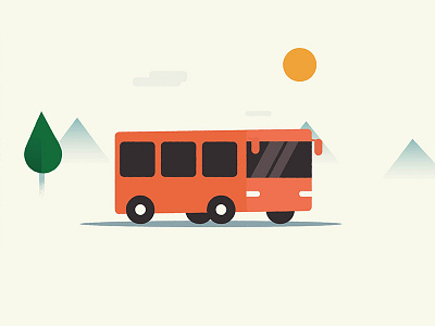 Transport 1 2d bus design flat illustration vector