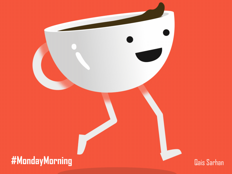 Monday Morning 2d animation character coffee gif miserable monday