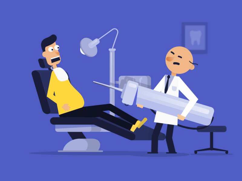 Dentist Hell 2d animation character dentist funny gif