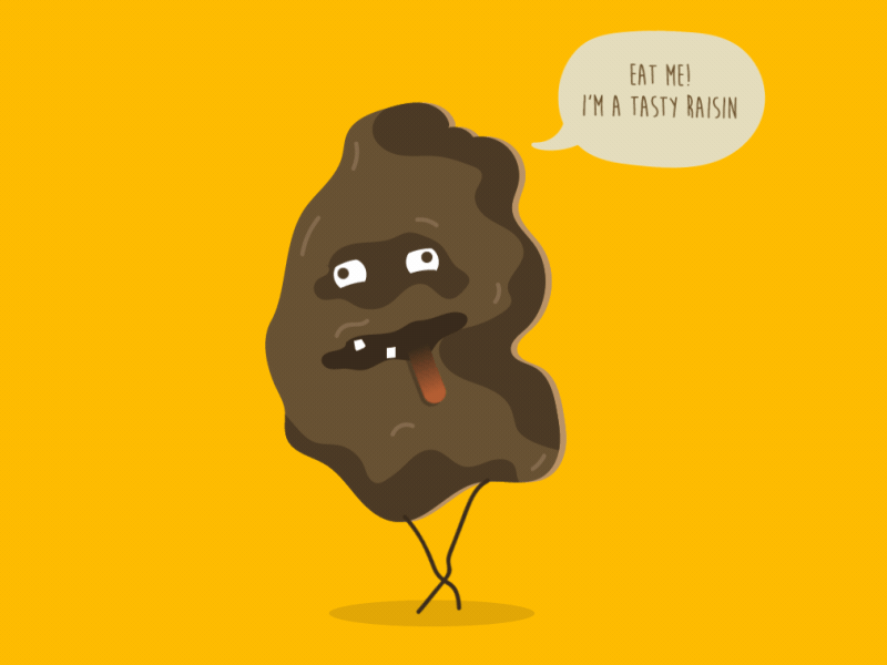 Raisin 2d animation character gif gross poop raisin