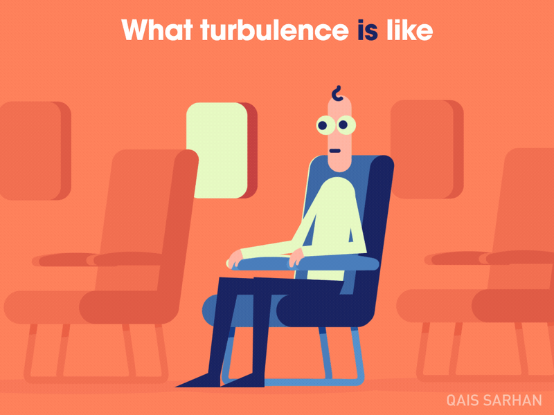 Turbulence 2d animation character flying funny gif loop plane turbulence