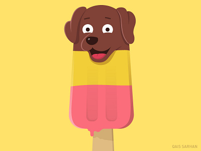 Pupsicle 2d animal character design illustration popsicle puppy