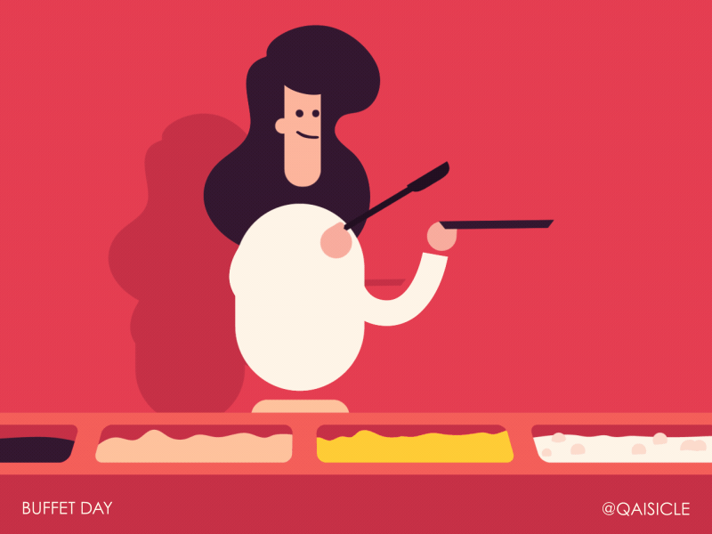 Buffet Day 2d animation buffet character food gif loop