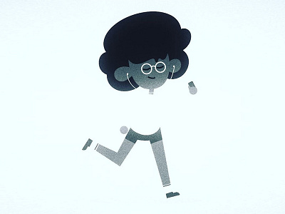 Little runner 2d boy character cute design girl illustration kid running