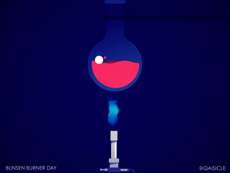Bunsen Burner Day 2d animation fire flame gas gif lab loop test tube