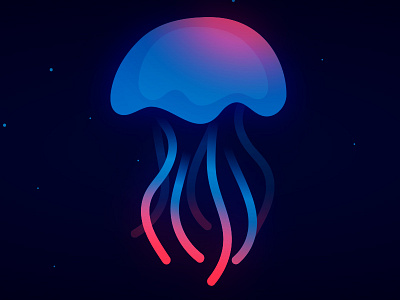 Jellyfish 2d animal colour creature illustration neon sea