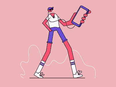 Summertime 2d boy character design guy illustration phone shorts summer