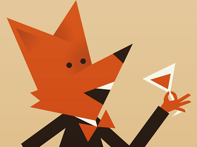 Triangular boye 2d animal character design fox geometric illustration