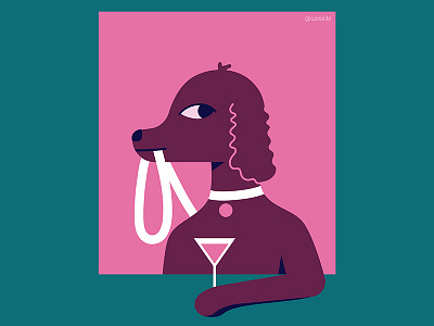 Martini Dog 2d character design dog funny illustration