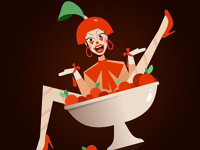 Oddly Yvie 2d character clown drag dragqueen fruit illustration oddly orange queen rupaul yvie