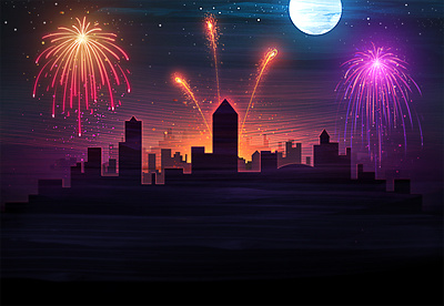 4th 4th city fire fireworks july night sky theme