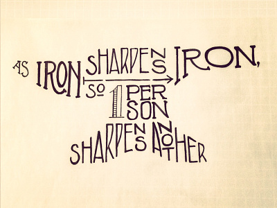 Iron Sharpens Iron doodle iron quote sharpens type