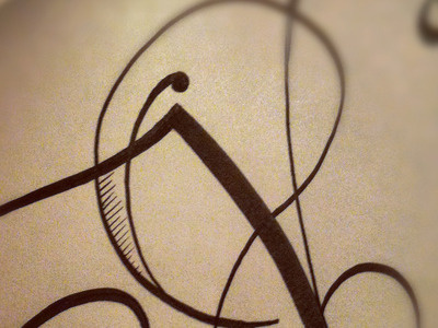Letter V calligraphy lettering v