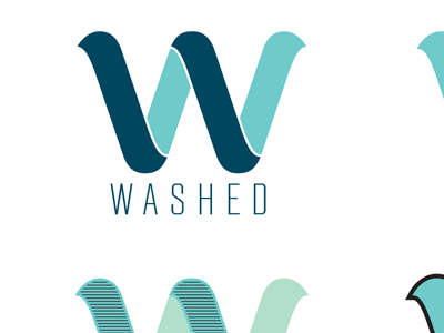 Washed Logos letter w vector washed