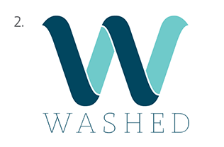 Washed Logo Font letter w vector washed