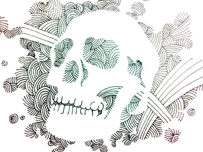 Skull Lines crazy lines sketch skull swirls