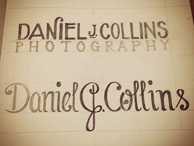 DJC Photography branding lettering logo sketching