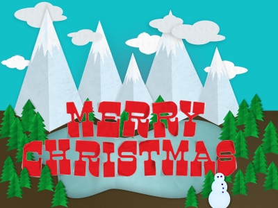 Merry Mountains christmas mountains paper textures vector