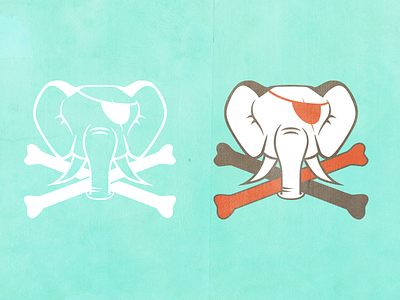 Unused Logo Concept - Elephant crossbones elephant eye patch logo unused vector