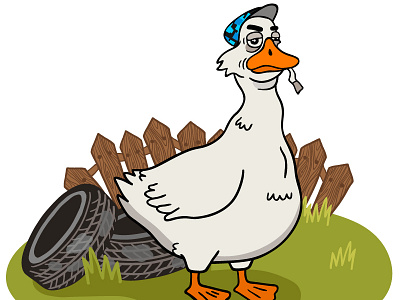 rustic goose cartoon character goose illustration