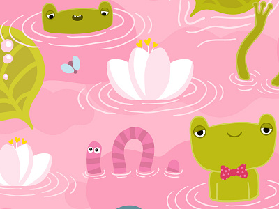 Frog Pattern cartoon character frog illustration pattern