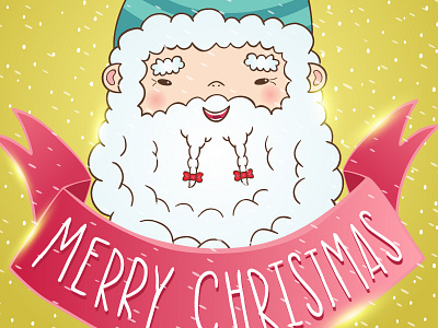 Santa Claus Card character christmas claus drawing happy holiday illustration merry ribbon santa