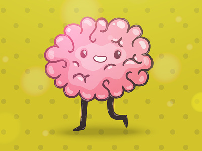 Brain art brain cartoon character cute drawing illustration school smart vector