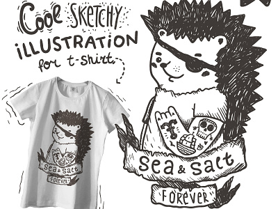 "Hedgehog sailor" - t-shirt print