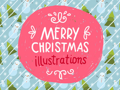 Christmas illustrations animal character christmas claus cute deer free illustration merry postcard santa vector