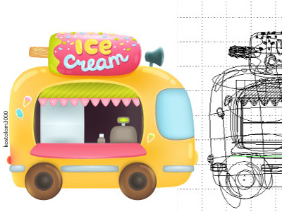 Mesh Ice Cream car