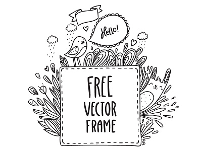 Free Doodle Frame decoration doodle download elements frame free freebie illustration ribbon