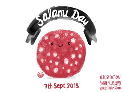 Salami day art character drawing food illustration kids photoshop raster ribbon salami