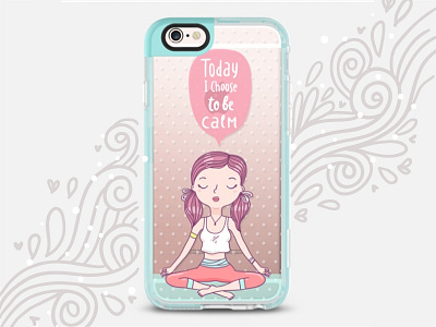 Yoga Girl art cartoon case design doodle drawing illustration iphone phonecase vector yoga