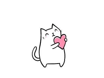 Cat with heart by kostolom3000 on Dribbble