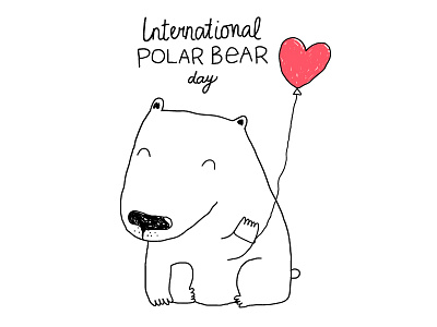 International Polar Bear Day animal bear cartoon cute ecology global warming heart holiday kids love poalr