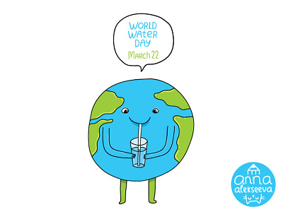 World Water Day cartoon cute earth ecology global warming globe kids love social water world