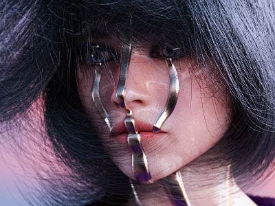 PROTOTYPE. 3d 3dart cgi colorful design details digitalart eyes gold hair lips realistic render woman