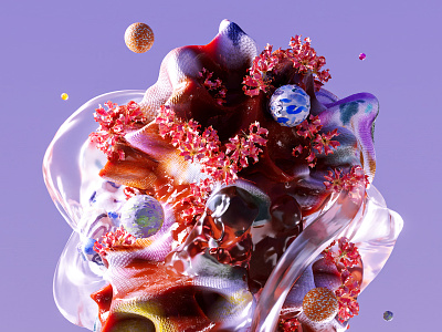 coral. 3d 3dart abstract cgi colorful coral design digitalart graphic design illustration organic purple reef render shapes water
