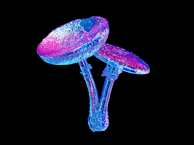 iridescent mushrooms. 3d 3dart abstract cgi circles colorful digitalart geometry render shapes texture