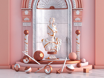 marble. 3d 3d art 3d artist 3dart abstract cgi circles colorful design digitalart geometry illustration lines minimal reflection render shapes sphere texture triangles