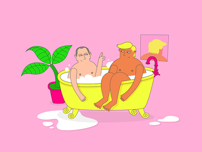 Bath character colour colourful illustration men pink