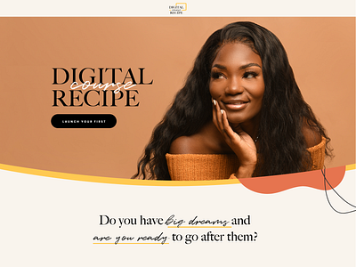 Digital Course Recipe Website Design illustration landing page uidesign website design