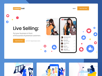 Live Selling Landing Page facebook kaltrinaferizi landing page landing page illustration live selling uidesign website design