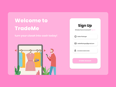 Daily UI #001 dailyui dailyui 001 shopping signup website