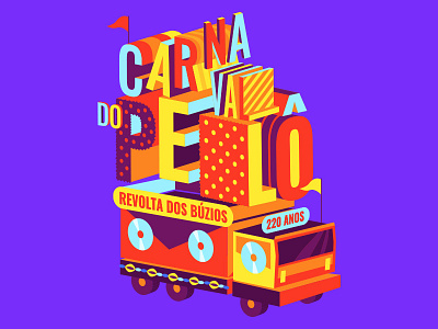 Carnaval Pelô carnival illustration isometric vector