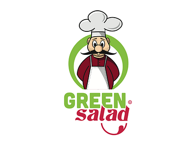 Green Salad creative funny kitchen logo new