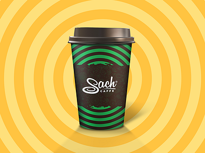Sach Caffe brand branding caffe caffee coffee cup logo sach sweet swirl take away to go