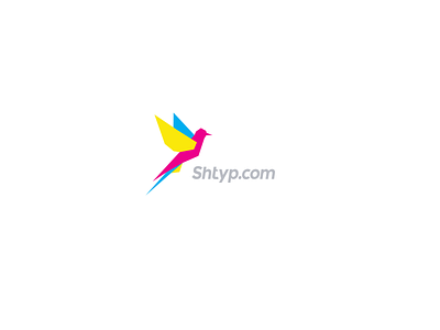 Shtyp bird cmyk flat icon logo logo design minimal print symbol