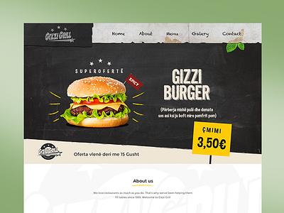 Gizzi Grill grunge restaurant theme web